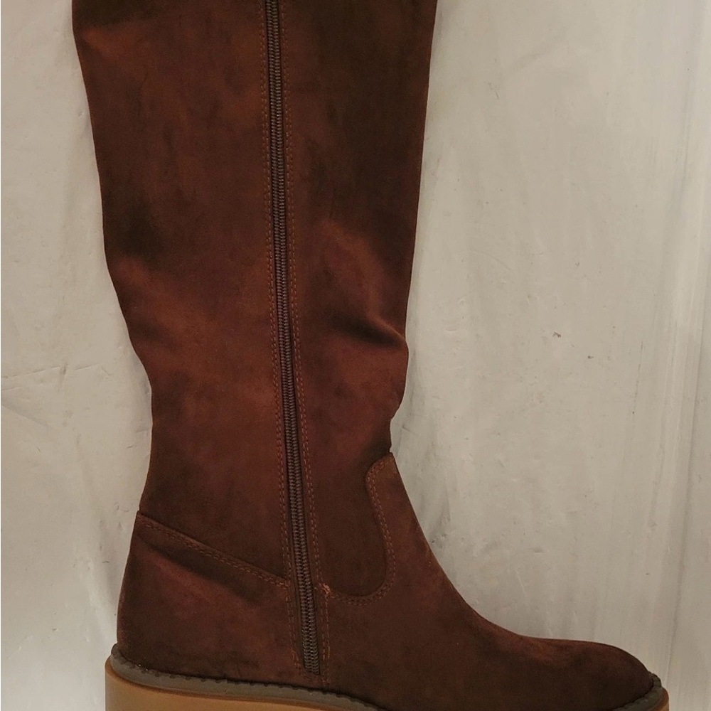 White Mountain Brown Marcella Boots Women’s Size 8 Riding Round Toe Mid Calf NEW